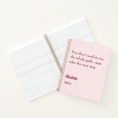 Roze inspirerende doel citaat notitieboek (Binnen)