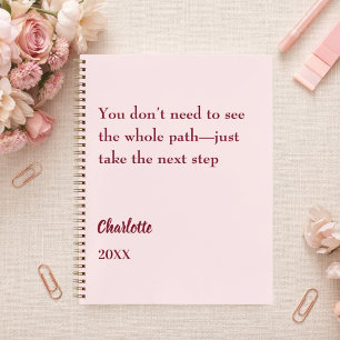 Roze inspirerende doel citaat notitieboek