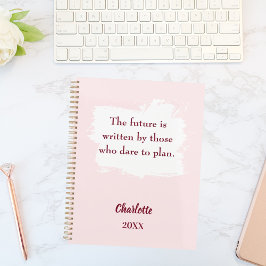 Roze inspirerende quote 2026 planner