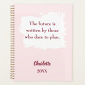 Roze inspirerende quote 2026 planner (Voorkant)