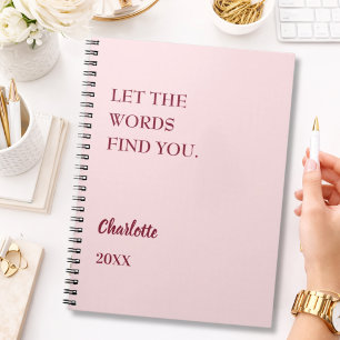 Roze inspirerende quote schrijven notitieboek