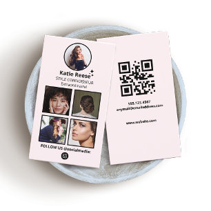 Roze Instagram foto sociale media, volg ons Visitekaartje