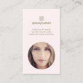Roze installagram Foto Sociale media Beauty Visitekaartje (Voorkant)