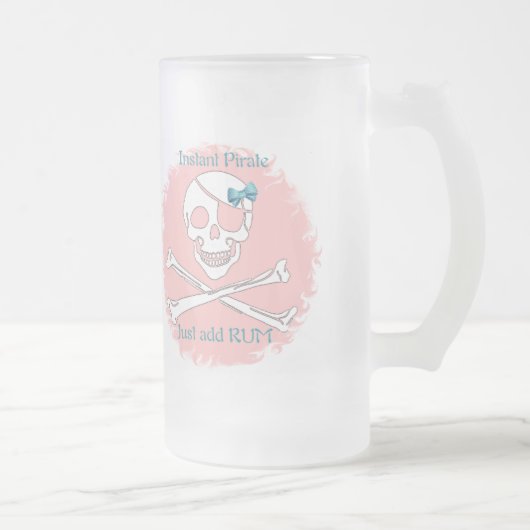 Roze Instant Pirate Matglas Bierpul (Rechts)