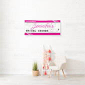 Roze instapkaart Bruiloftsshower Spandoek (Insitu)