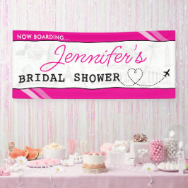 Roze instapkaart Bruiloftsshower Spandoek