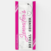 Roze instapkaart Bruiloftsshower Spandoek (Verticaal)
