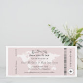 Roze instapkaart Opslaan Datum uitnodiging (Staand voorkant)