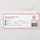 Roze instapkaart Reisreis Vliegtuig Cadeauticket Kaart (Voorkant)