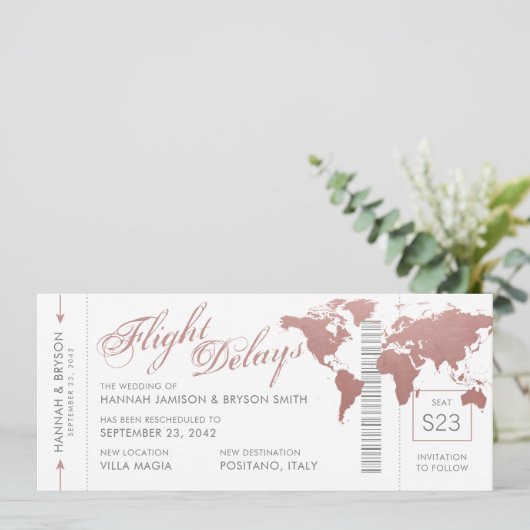 Roze instapvertraging vliegvertraging uitgesteld h aankondiging (Staand voorkant)