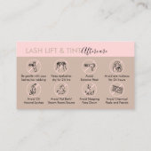 Roze instructies voor de verlichting van de as en visitekaartje (Achterkant)