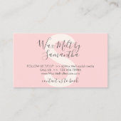 Roze instructies voor wasdrogen visitekaartje (Voorkant)