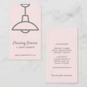 Roze Interieur ontwerp lichte lamp Visitekaartje (Voorkant / Achterkant)