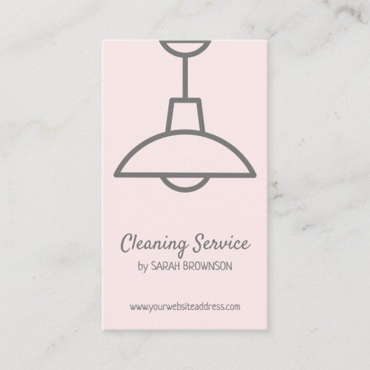 Roze Interieur ontwerp lichte lamp Visitekaartje (Voorkant)