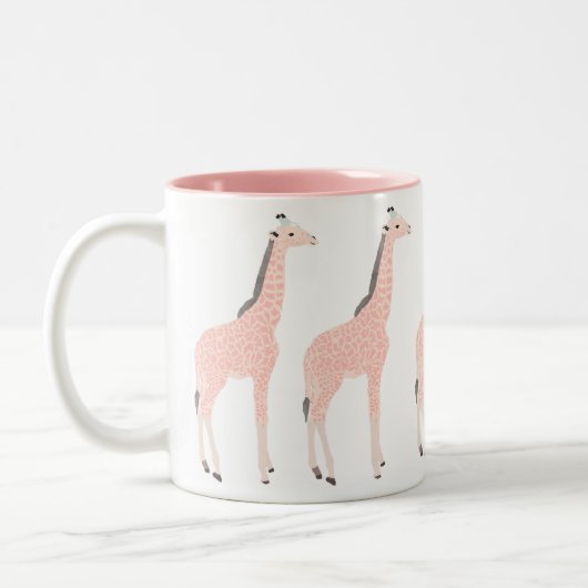 Roze interieur zelfverzekerde Giraffes Mok (Links)