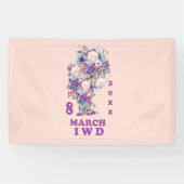Roze internationale vrouwendag 2025 spandoek (Horizontaal)
