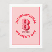Roze Internationale Vrouwendag 8 maart Briefkaart (Voorkant)