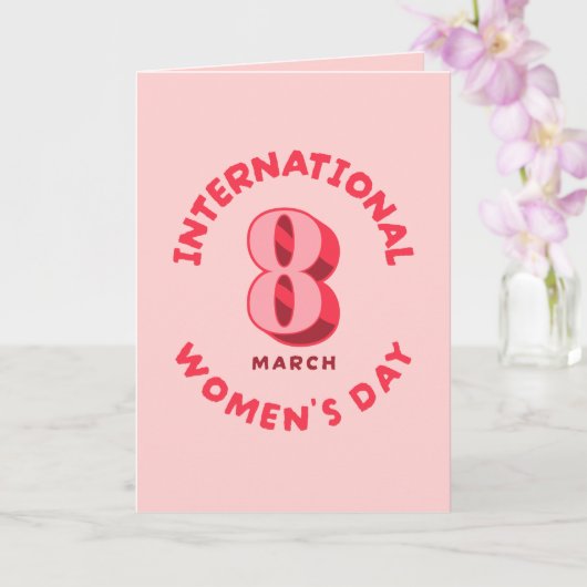 Roze Internationale Vrouwendag 8 maart Kaart (Orchidee)