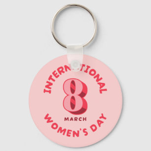 Roze Internationale Vrouwendag 8 maart Sleutelhanger