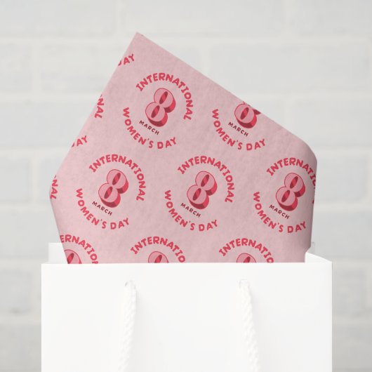 Roze Internationale Vrouwendag 8 maart Tissuepapier (Cadeauzakje)