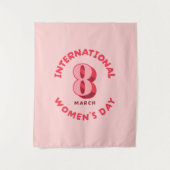 Roze Internationale Vrouwendag 8 maart Wandkleed (Voorkant)