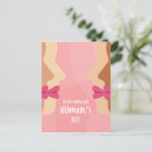 roze internationale vrouwendag briefkaart (Staand voorkant)