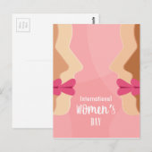 roze internationale vrouwendag briefkaart (Voorkant / Achterkant)