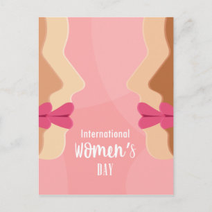 roze internationale vrouwendag briefkaart