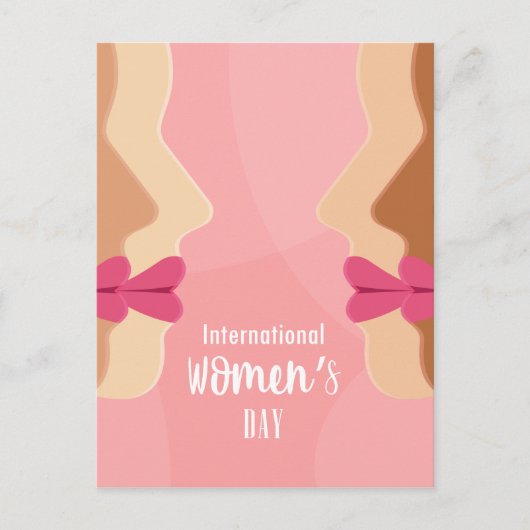 roze internationale vrouwendag briefkaart (Voorkant)