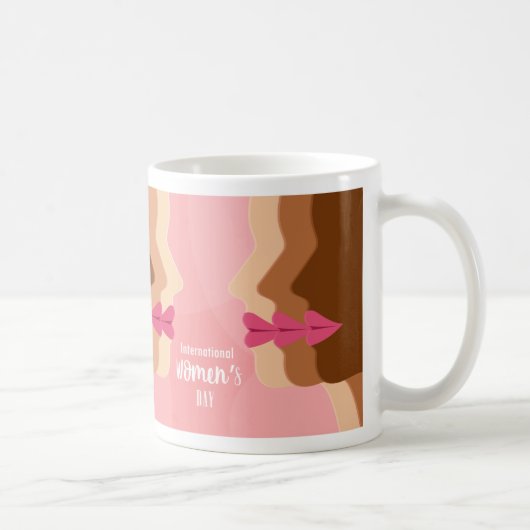 roze internationale vrouwendag koffiemok (Rechts)