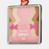 roze internationale vrouwendag metalen ornament (Links)