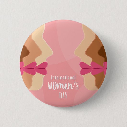 roze internationale vrouwendag ronde button 5,7 cm (Voorkant)