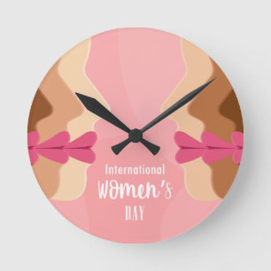 roze internationale vrouwendag ronde klok