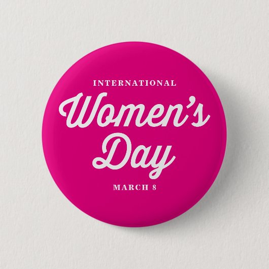 Roze internationale vrouwendag Typografie I Ronde Button 5,7 Cm (Voorkant)