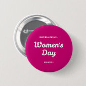 Roze Internationale Vrouwendag Typografie knop Ronde Button 5,7 Cm (Voorkant /achterkant)
