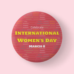 Roze Internationale Vrouwendag vieren Button