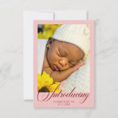 Roze Introductie Foto Baby Shower Bedankt (Voorkant)