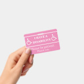 Roze invaliditeitsbadge  badge (Handheld)