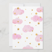 Roze Invitación Luna y las Baby shower Kaart (Achterkant)