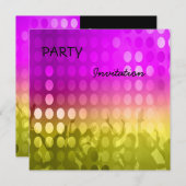 Roze inviteringspartij kaart (Voorkant / Achterkant)