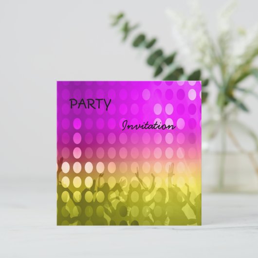 Roze inviteringspartij kaart (Staand voorkant)