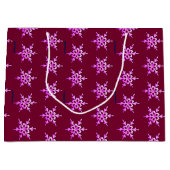 Roze ioniserende sneeuwvlok op de Bourgogne Large Cadeautasje (Voorkant)