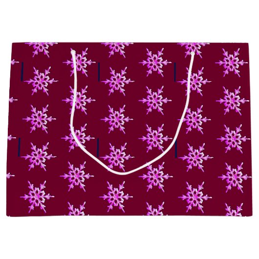 Roze ioniserende sneeuwvlok op de Bourgogne Large Cadeautasje (Voorkant)