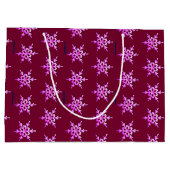 Roze ioniserende sneeuwvlok op de Bourgogne Large Cadeautasje (Achterkant)