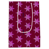 Roze ioniserende sneeuwvlok op de Bourgogne Medium Cadeauzakje (Achterkant)