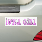 Roze Iowa Girl Bumpersticker (Op auto)