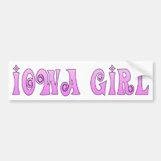 Roze Iowa Girl Bumpersticker