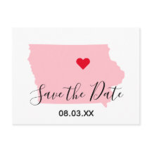 Roze Iowa Rode Hart Save the Date