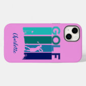 Roze iPhone 14 Golfer Mobiele Telefoon Case (Achterkant (horizontaal))