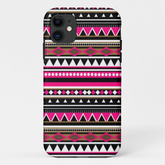 Roze iPhone 5 Hoesje - Aztec Pattern (Achterkant)